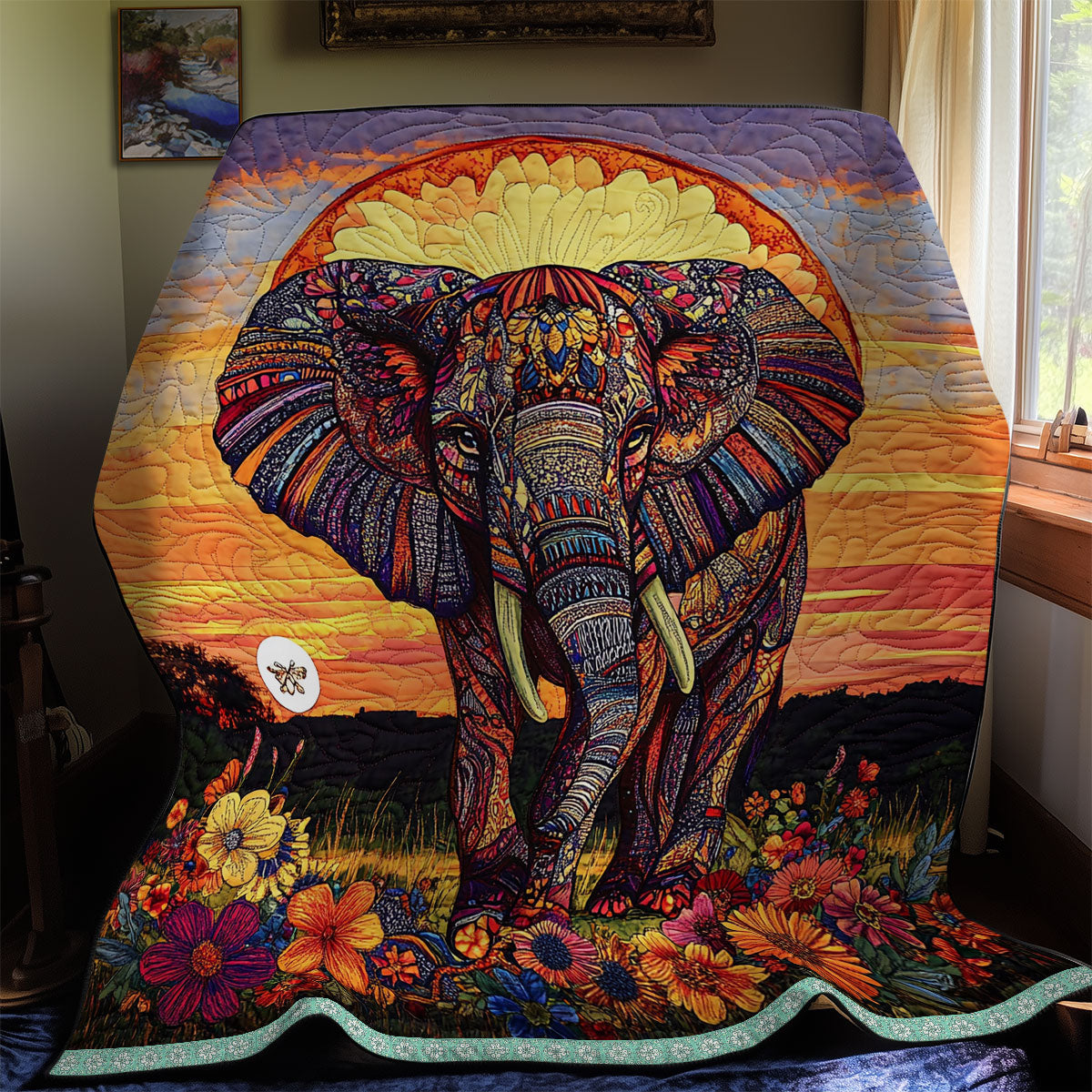 Elephant Flower WX1411017CL Quilt
