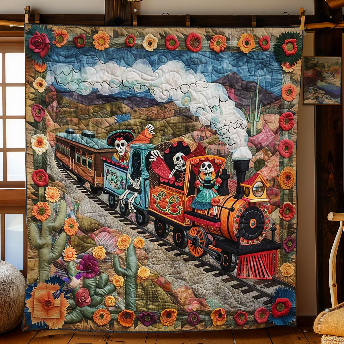 Day Of The Dead Train Journey WN2610049CL Quilt