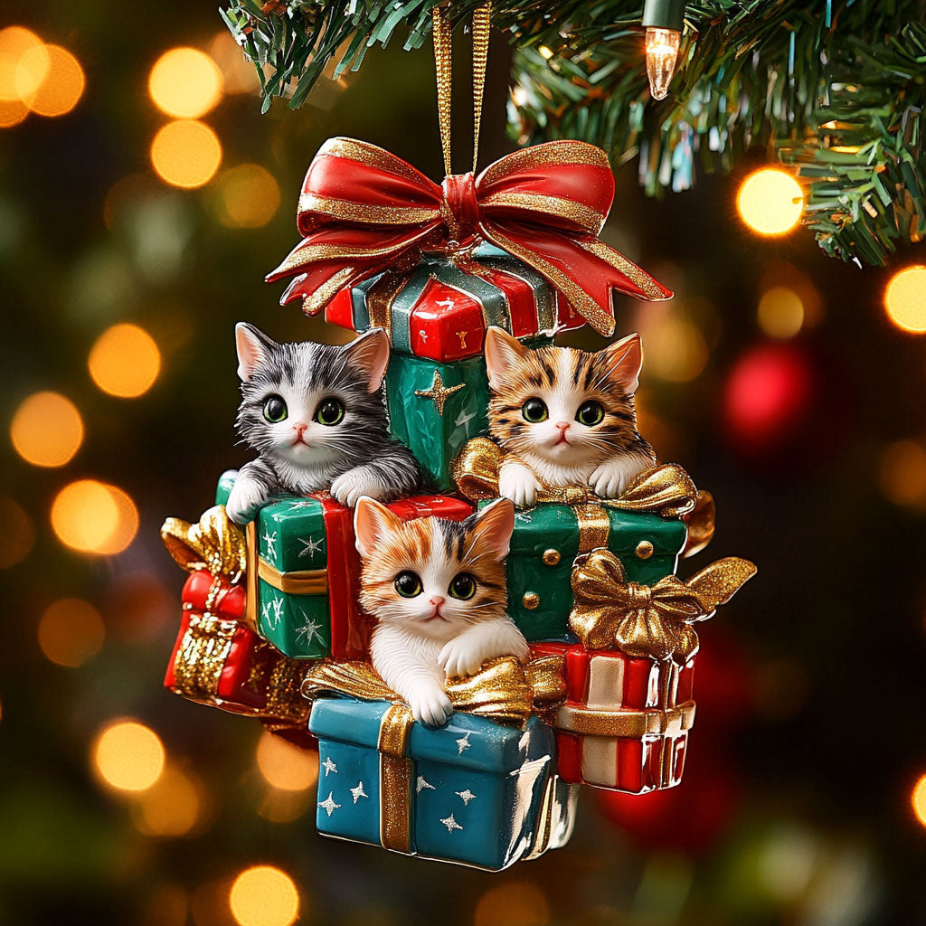 Cat Festive Night WN0811019CL Christmas Ornament