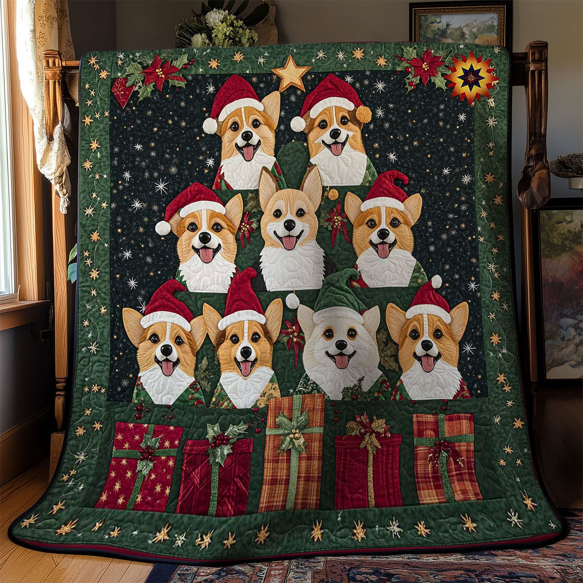 Corgi Christmas Magic WN3110057CL Quilt