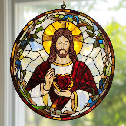 Divine Jesus WN2211084CL Stained Glass Suncatcher