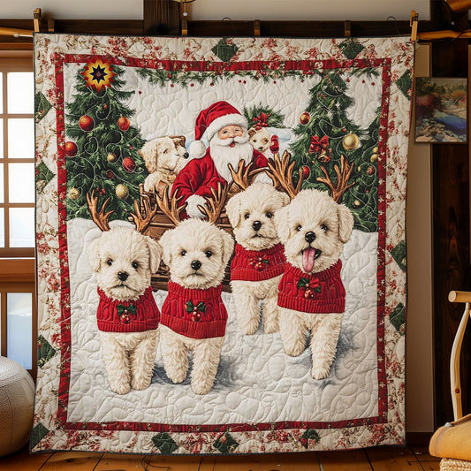 Cozy Christmas Bichon Frise WN0811045CL Quilt