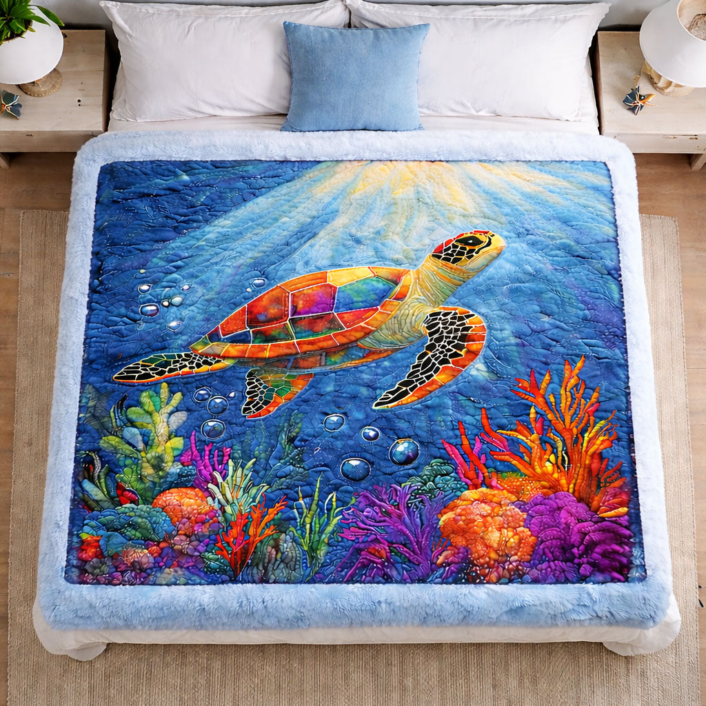 Sea Turtle CW2701003CL Faux Fur Throw Blanket
