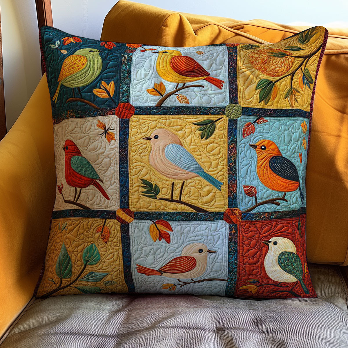Colorful Bird WJ0810037CL Quilt Pillow Case