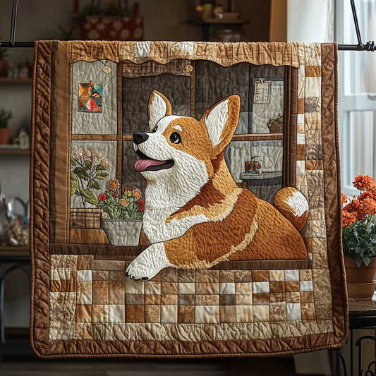 Coffee Shop Corgi WP0810013CL Quilt