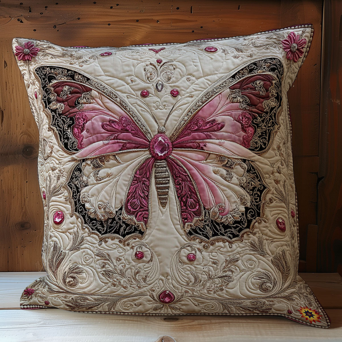 Pink Butterfly WY0912071CL Quilt Pillow Case