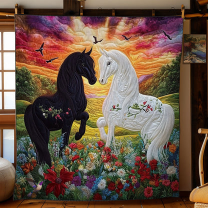 Couple Horse In Highland WY0712015CL Quilt