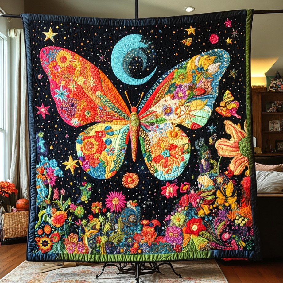 Butterfly Starry Night WU0711006CL Quilt