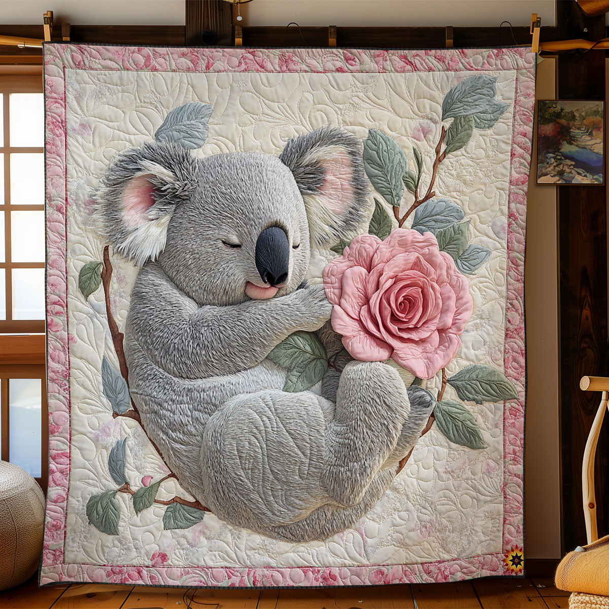 Flower Sleeping Koala WY1411024CL Quilt