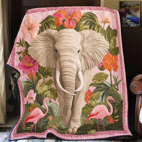 Elephant And Flamingo WY0202016CL Quilt