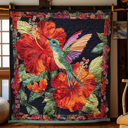 Couple Hummingbird Hibiscus WT0703104CL Quilt
