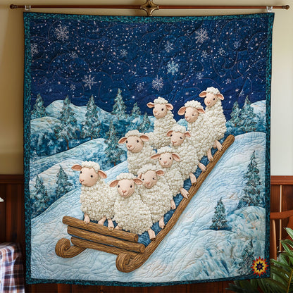 Funny Sheep In Winter WY1812014CL Quilt