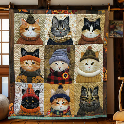 Adorable Winter Cat Portrait WP1810003CL Quilt