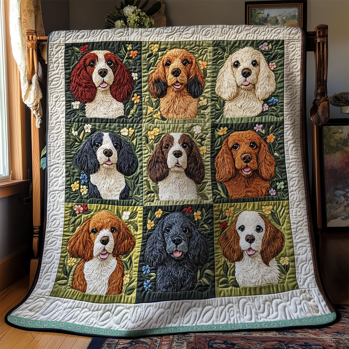 Cocker Spaniel Patchwork WX2311008CL Quilt