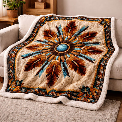 Sacred Feather Mandala KL2101008CL Faux Fur Throw Blanket