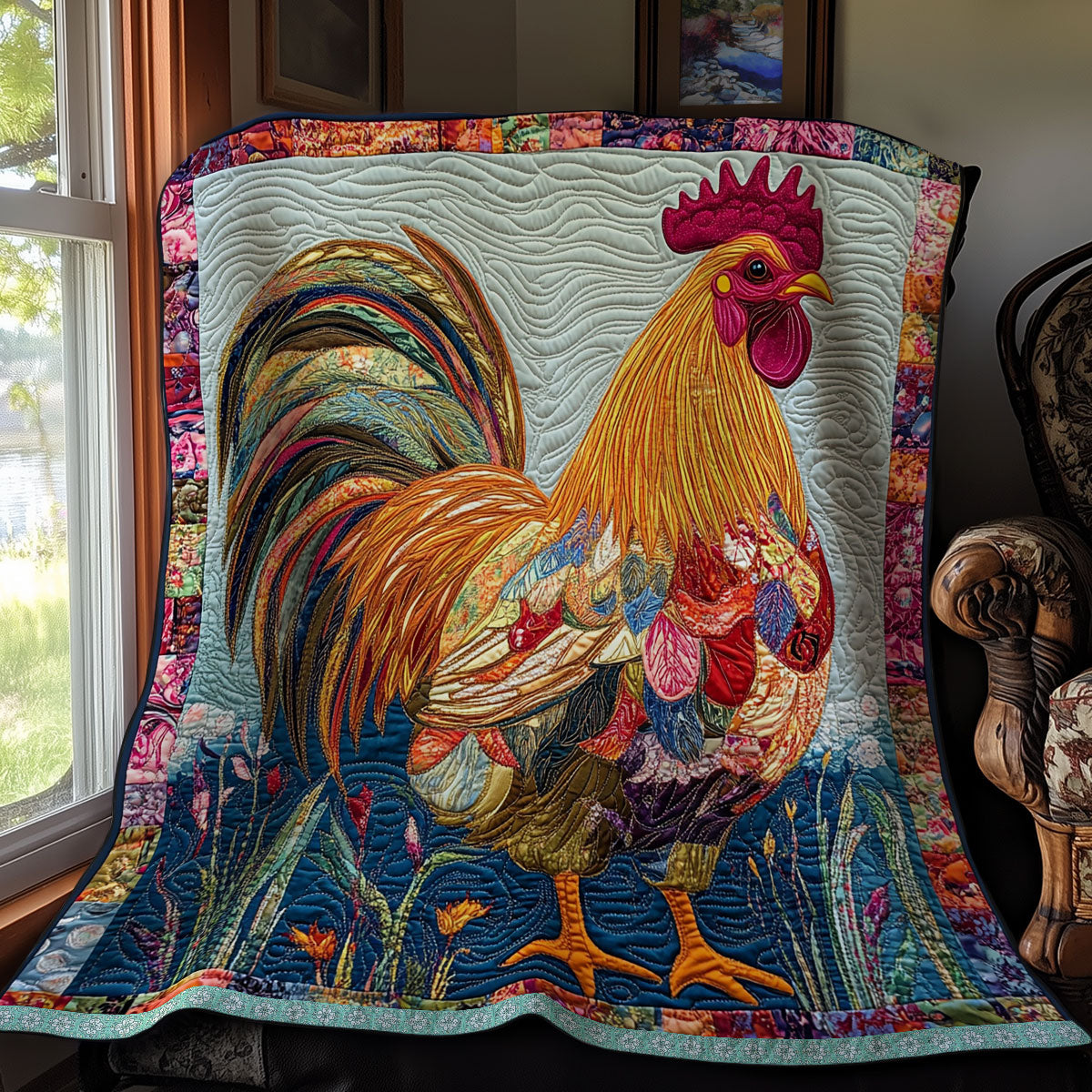 Colorful Chicken WX2211012CL Quilt