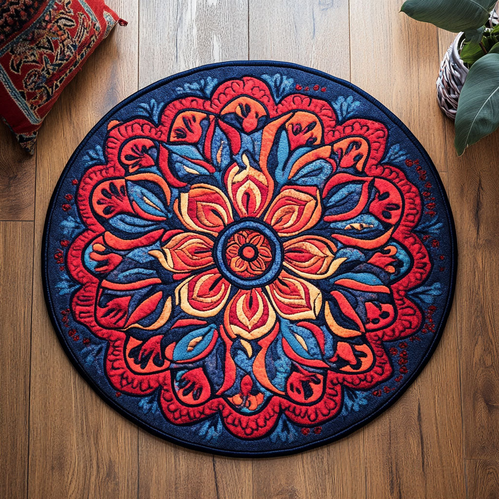 Floral Starburst CP0805024CL Quilted Round Mat