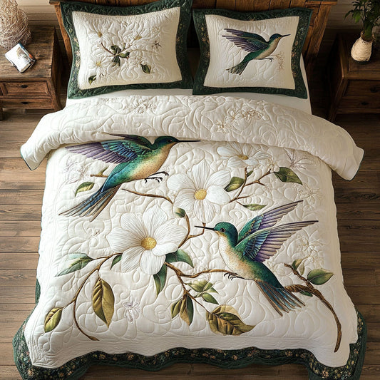 Hummingbird White Blossoms WT0703075CL Duvet Cover Set