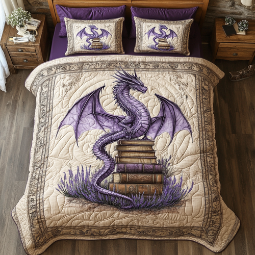 Purple Dragon And Book WY0301027CL Duvet Cover Set