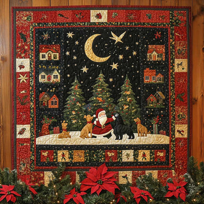 Santa And Dog Starry Night WN2709156CL Quilt