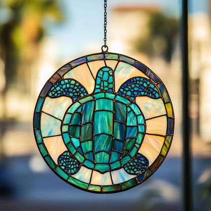 Turtle WJ1911049CL Stained Glass Suncatcher