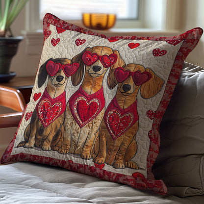 Valentine Dachshund WY2701060CL Quilt Pillow Case