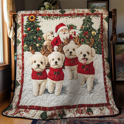 Cozy Christmas Bichon Frise WN0811045CL Quilt