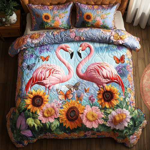 Couple Flamingo Flower WT0703093CL Duvet Cover Set