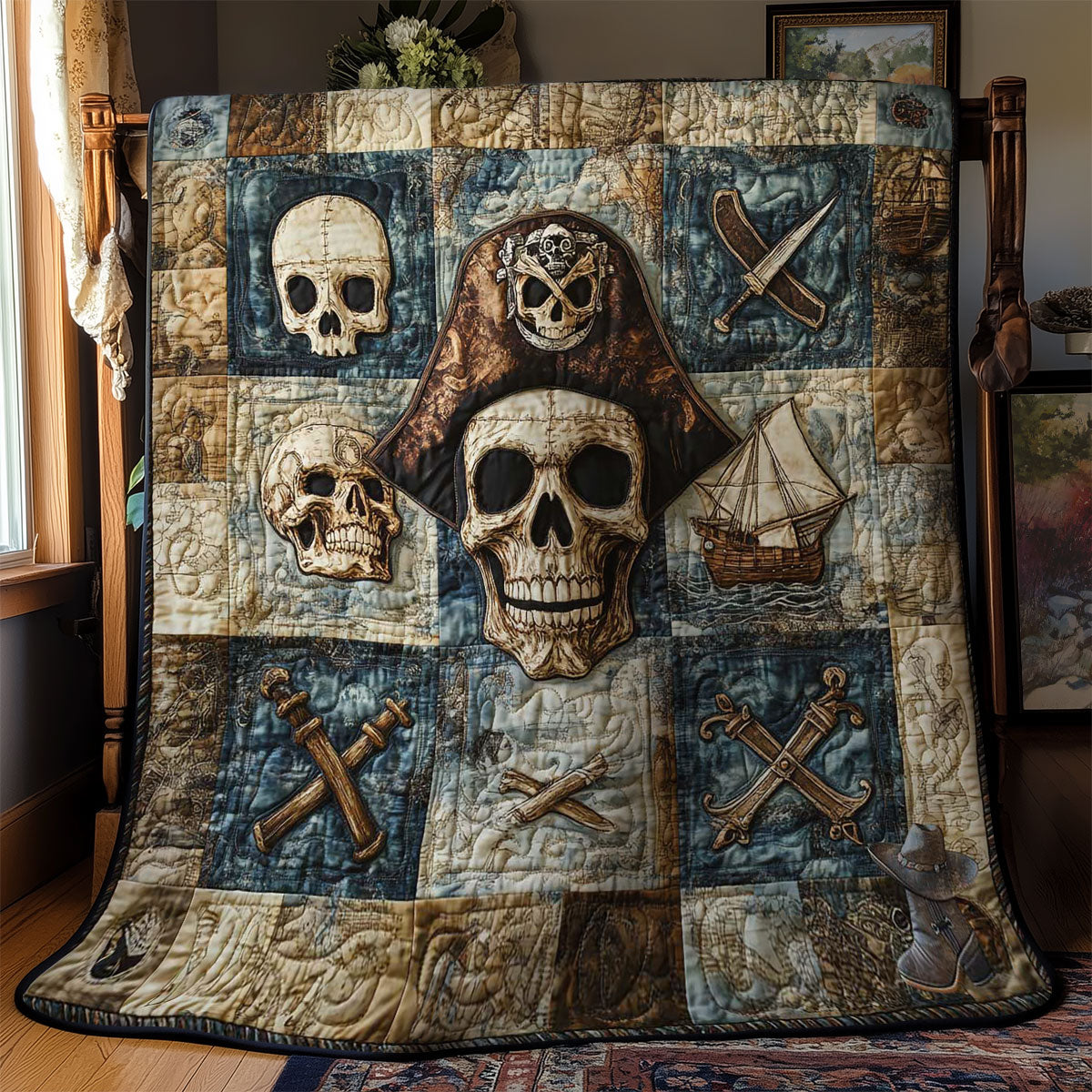 Treasure Hunter Skulls WN1212040CL Quilt