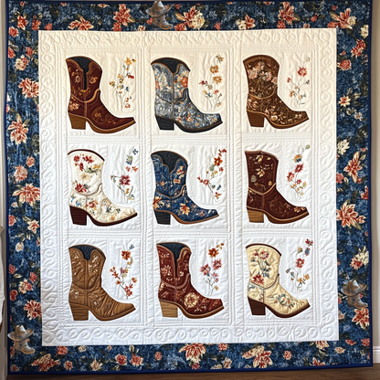 Floral Vintage Cowboy Boots XR1012008CL Quilt