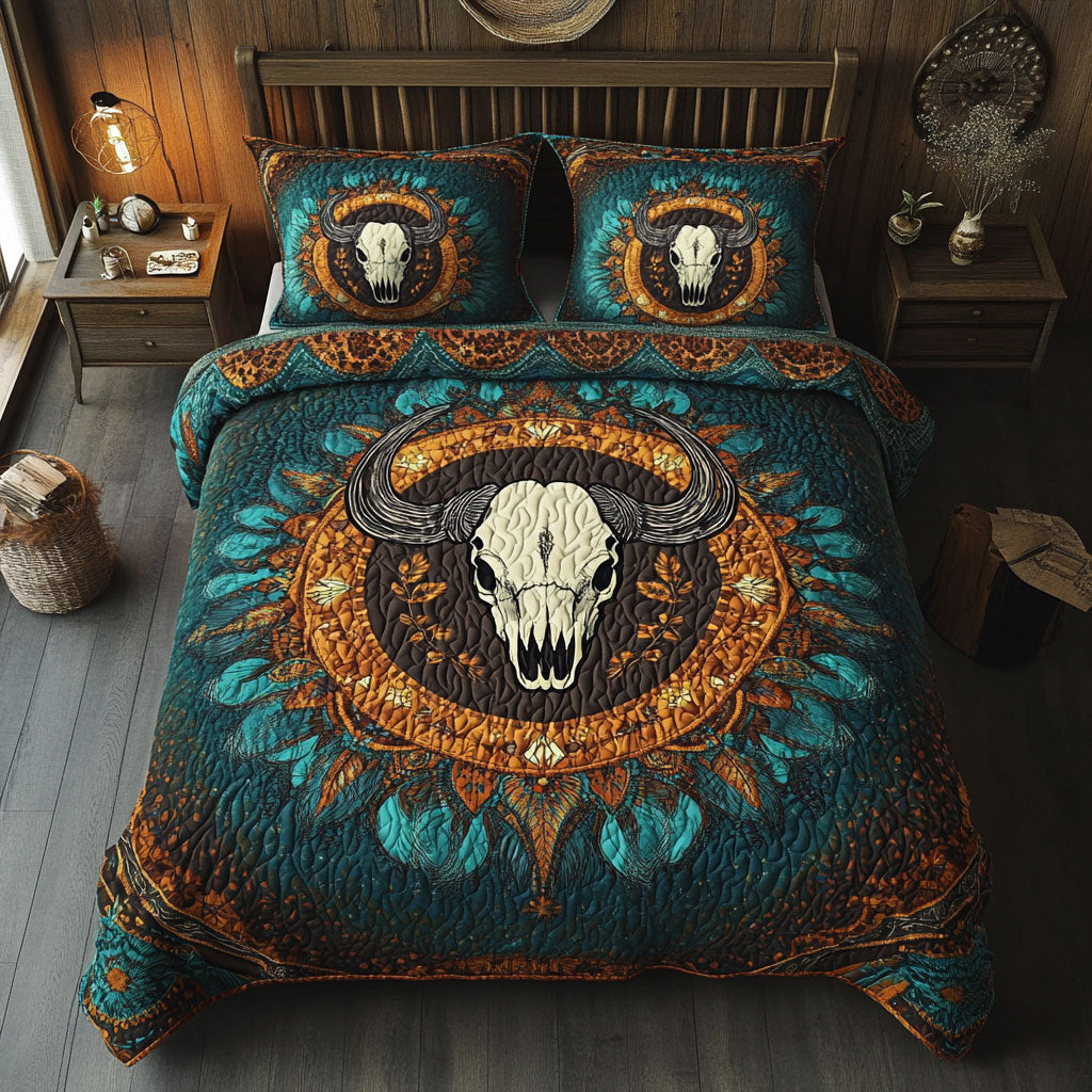 Native American Cow Skull WY2001042CL Duvet Cover Set
