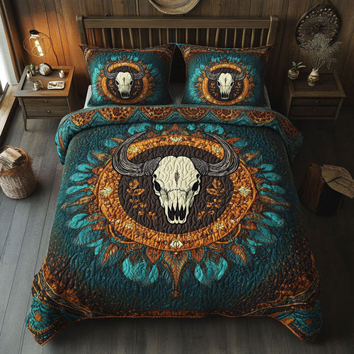 Native American Cow Skull WY2001042CL Duvet Cover Set