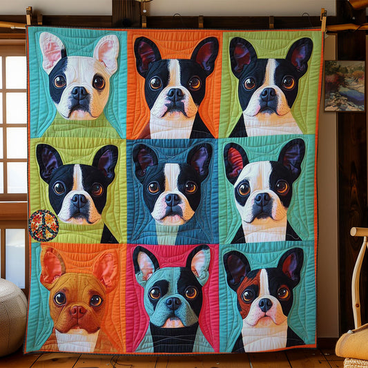 Colorful Boston Terrier WN2910058CL Quilt