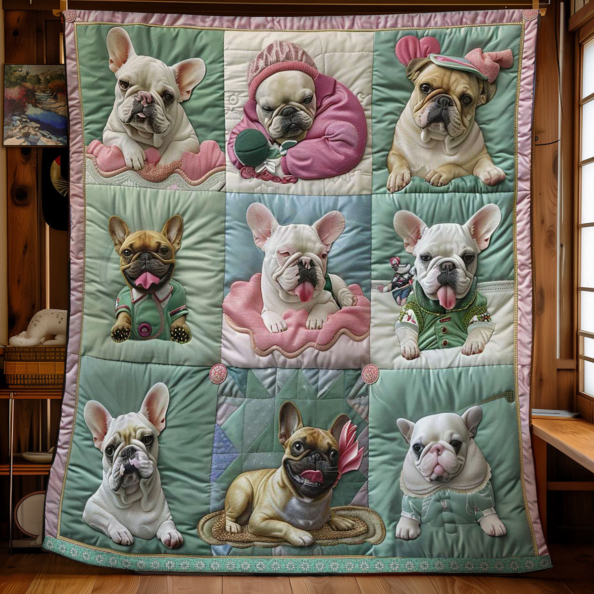 French Bulldogs Funny WN1209031CL Quilt