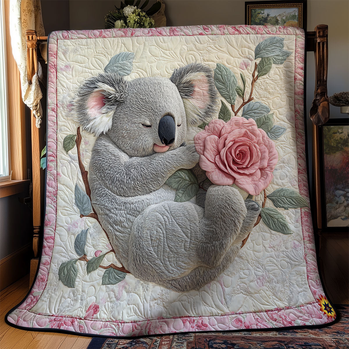 Flower Sleeping Koala WY1411024CL Quilt