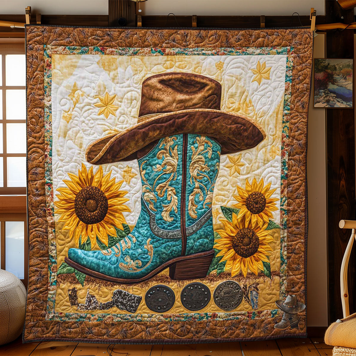 Sunflower Cowboy WN2111015CL Quilt