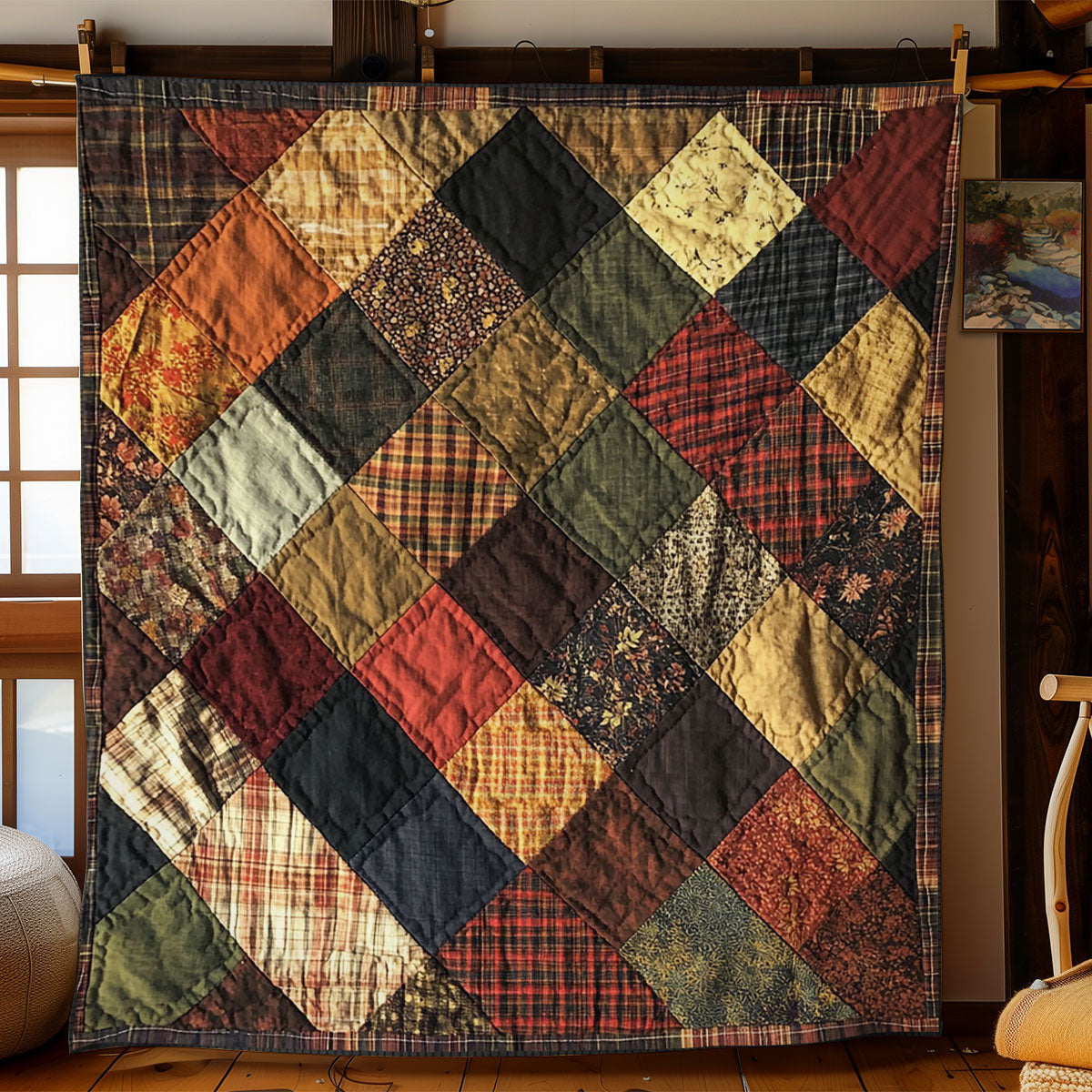 Brown Tone Patchwork  WY1502020CL Quilt
