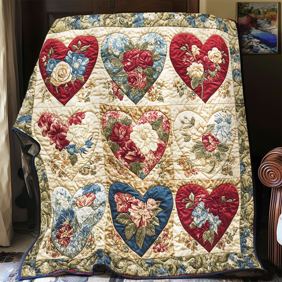 Garden In Hearts WY1502058CL Quilt