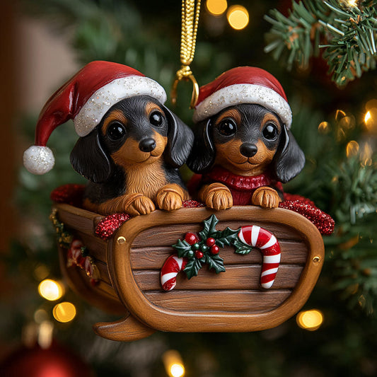 Festive Dachshund CW1211024CL Christmas Ornament