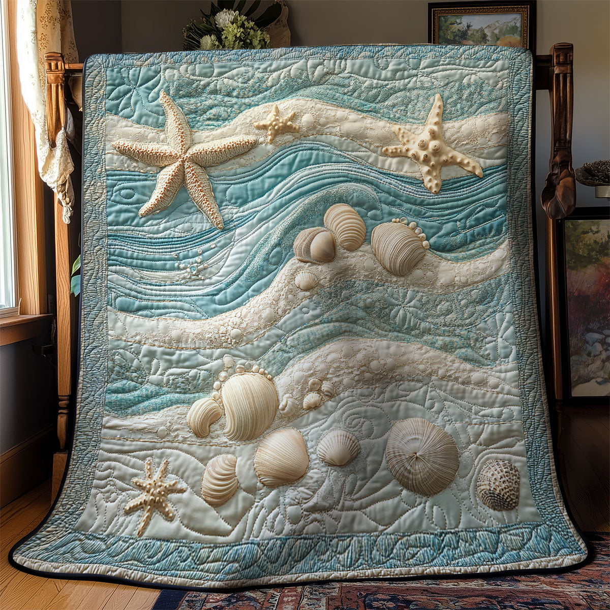 Seashell In Beach WY1202129CL Quilt