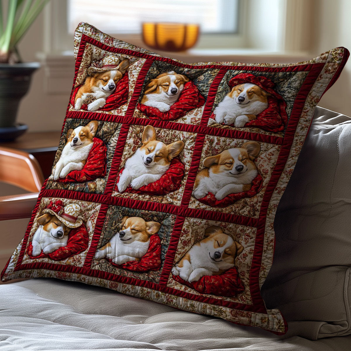 Sleeping Corgi WJ2809031CL Quilt Pillow Case