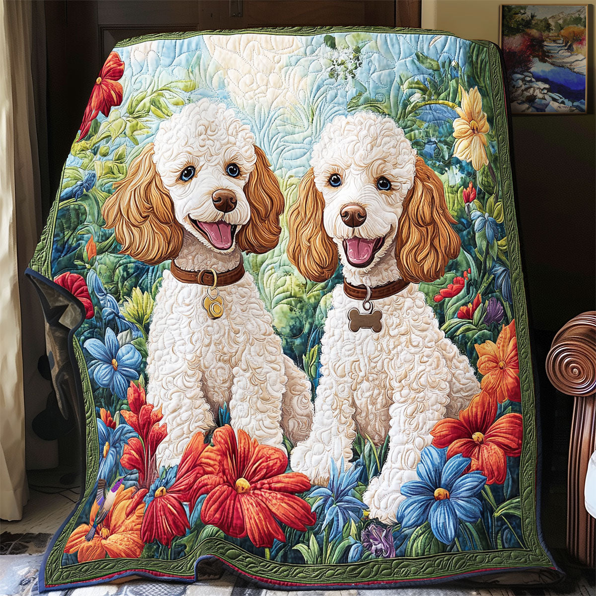 Couple Poodle WY0212048CL Quilt