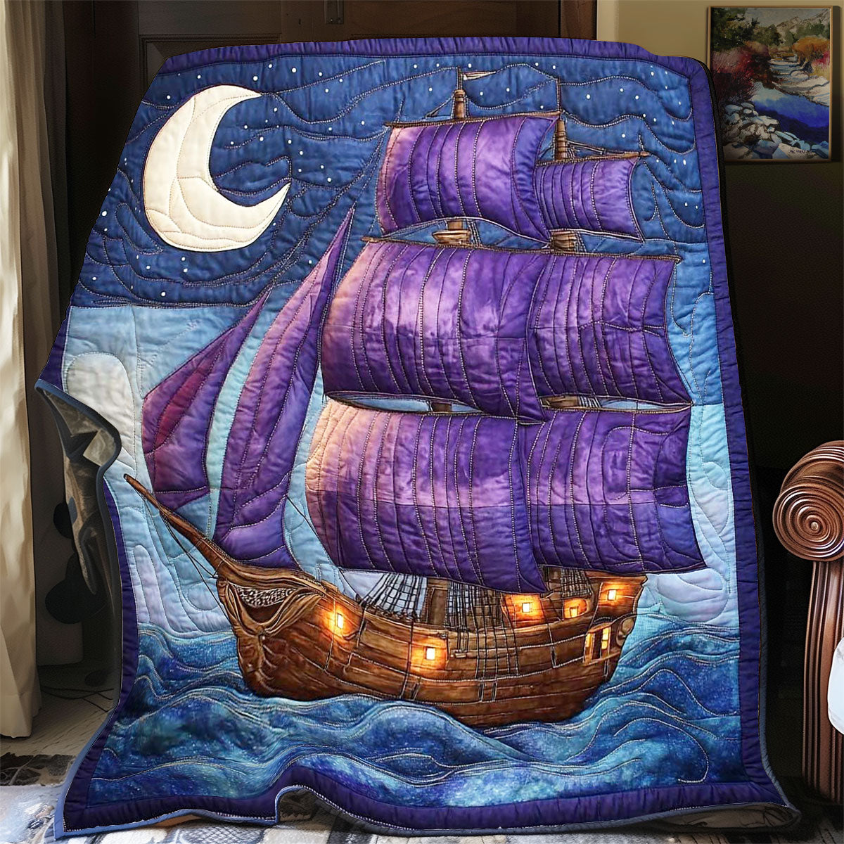 Mysterious Pirate Ship WP0201033CL Quilt