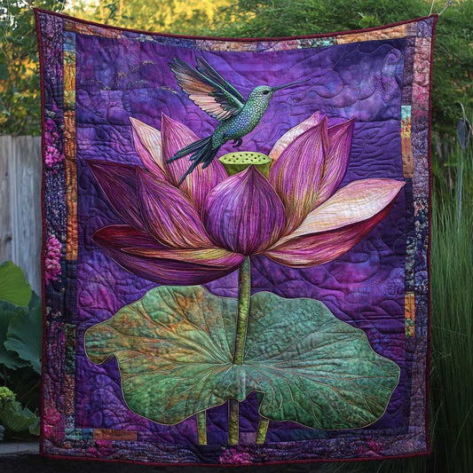 Hummingbird's Lotus Blossom WN2709043CL Quilt