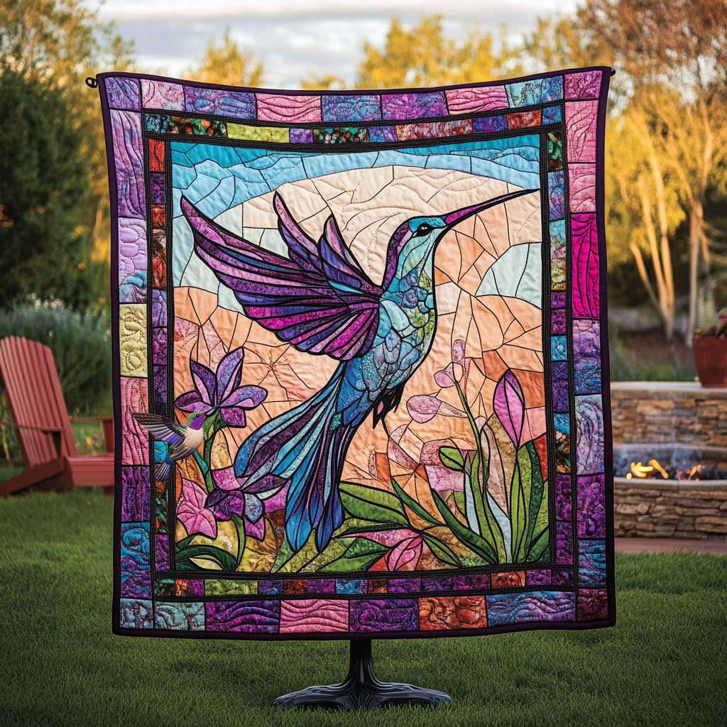 Hummingbird Floral Paradise WN1010087CL Quilt