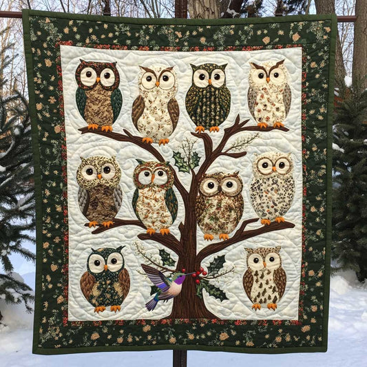 Winter Owl Family WP0810054CL Quilt