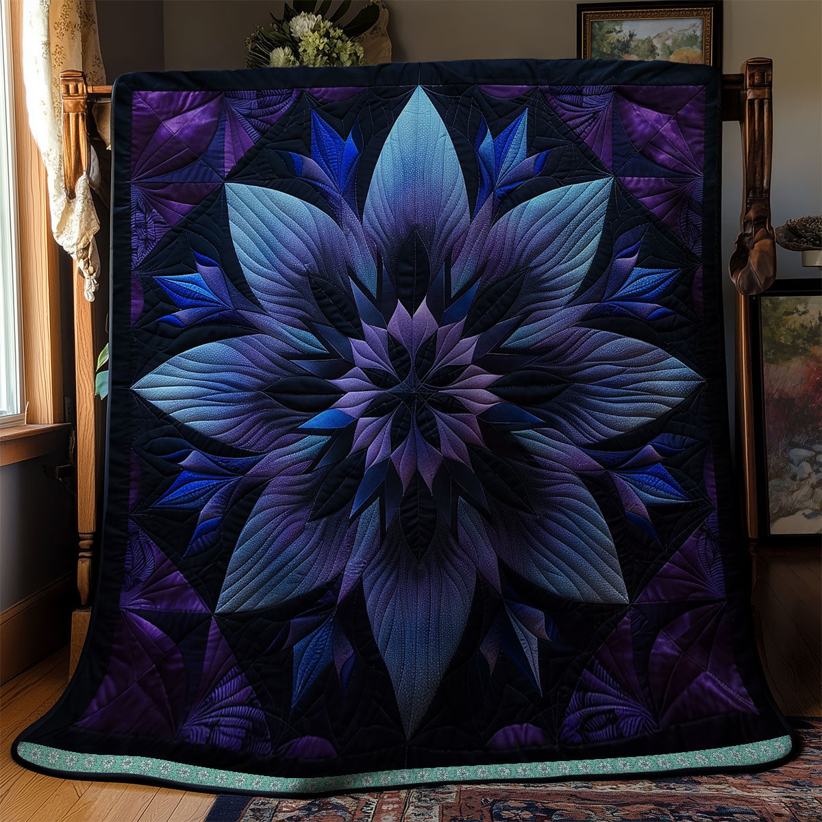 Blue Floral Mystique WN1309018CL Quilt