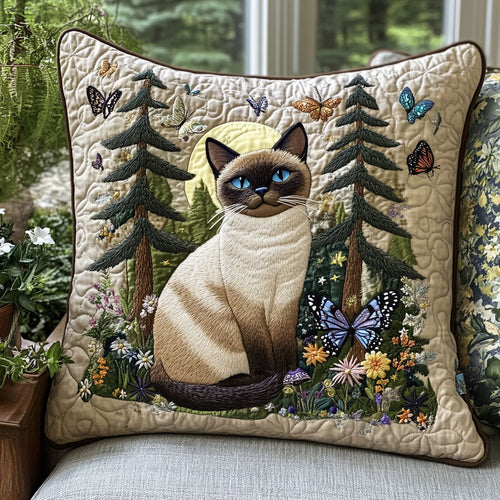 Cat in Forest CW1607011CL Quilt Pillow Case