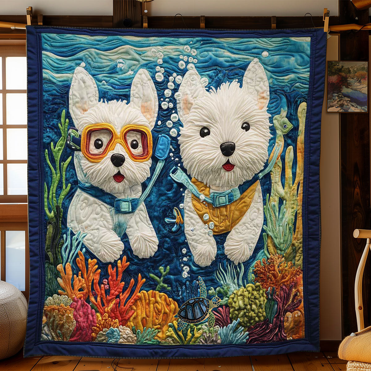 Westie Ocean Explorers WN0811060CL Quilt
