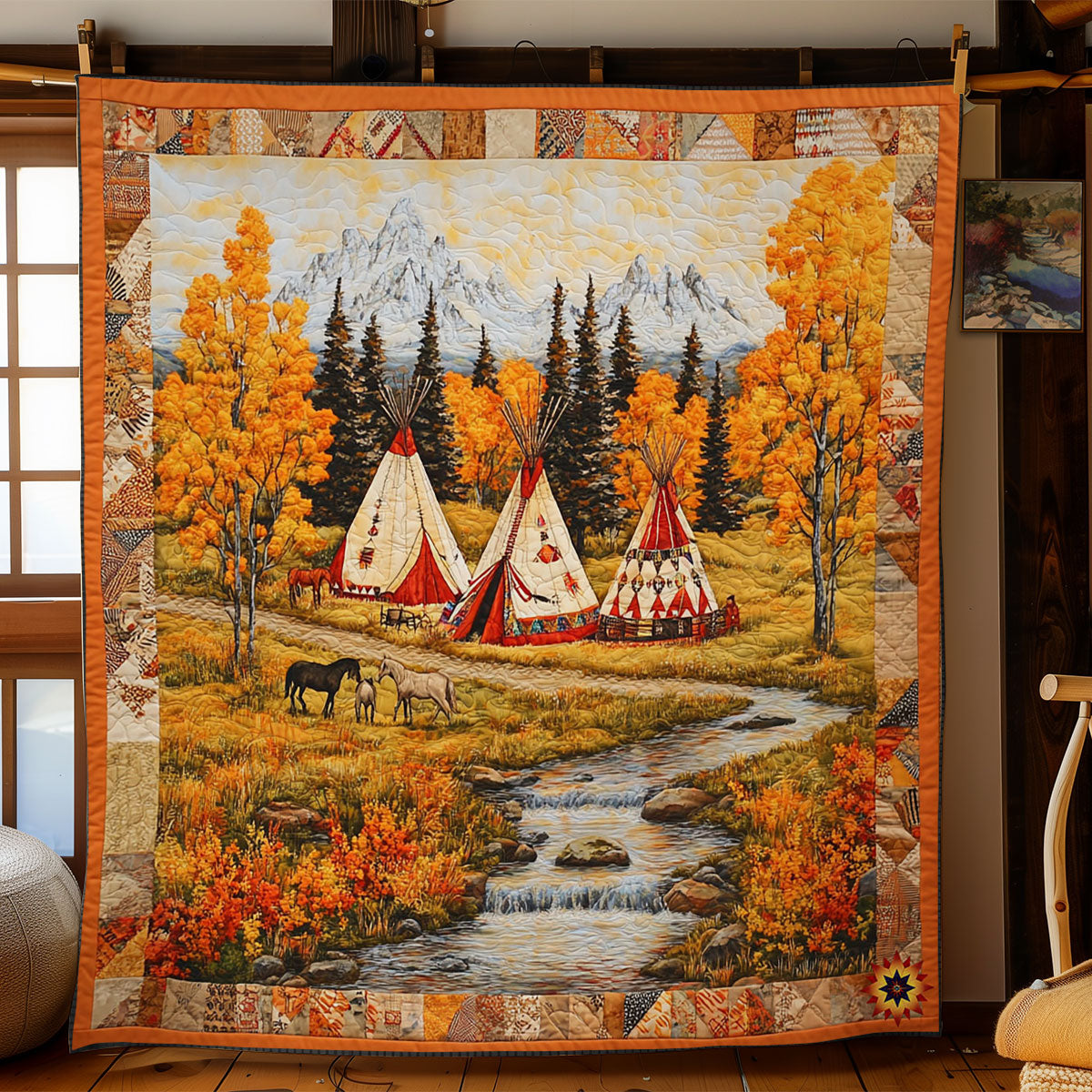 Autumn Native Village WY1312002CL Quilt